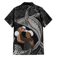Father's Day Polynesian Pattern Hawaiian Shirt Tropical Humpback Whale - Black LT7 - Polynesian Pride