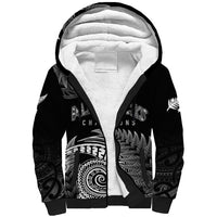 New Zealand Rugby 2023 Sherpa Hoodie Aotearoa Silver Ferns Champions LT7 Unisex Black - Polynesian Pride