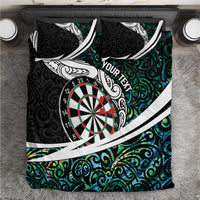 Personalized NZ Darts Bedding Set Paua Shell Maori Koru Whakairo - Polynesian Pride