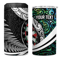 Personalized NZ Darts 4 in 1 Can Cooler Tumbler Paua Shell Maori Koru Whakairo - Polynesian Pride