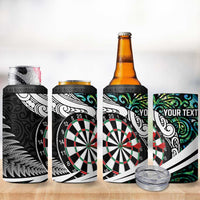 Personalized NZ Darts 4 in 1 Can Cooler Tumbler Paua Shell Maori Koru Whakairo - Polynesian Pride