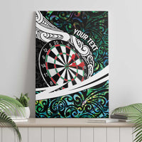 Personalized NZ Darts Canvas Wall Art Paua Shell Maori Koru Whakairo - Polynesian Pride