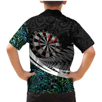 Personalized NZ Darts Family Matching Mermaid Dress and Hawaiian Shirt Paua Shell Maori Koru Whakairo - Polynesian Pride