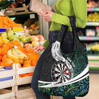 Personalized NZ Darts Grocery Bag Paua Shell Maori Koru Whakairo - Polynesian Pride