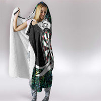 Personalized NZ Darts Hooded Blanket Paua Shell Maori Koru Whakairo - Polynesian Pride