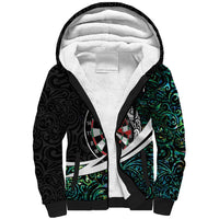 Personalized NZ Darts Sherpa Hoodie Paua Shell Maori Koru Whakairo - Polynesian Pride