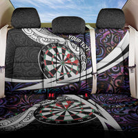 Personalized NZ Darts Back Car Seat Cover Paua Shell Maori Koru Whakairo - Purple - Polynesian Pride
