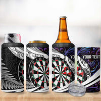 Personalized NZ Darts 4 in 1 Can Cooler Tumbler Paua Shell Maori Koru Whakairo - Purple - Polynesian Pride