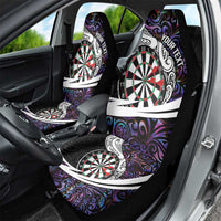 Personalized NZ Darts Car Seat Cover Paua Shell Maori Koru Whakairo - Purple - Polynesian Pride