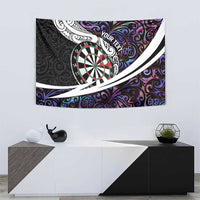 Personalized NZ Darts Tapestry Paua Shell Maori Koru Whakairo - Purple - Polynesian Pride