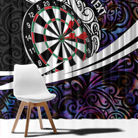Personalized NZ Darts Window Curtain Paua Shell Maori Koru Whakairo - Purple - Polynesian Pride