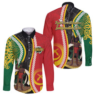Ni-Vanuatu Indipendens Dei Celebretem Family Matching Off The Shoulder Long Sleeve Dress and Hawaiian Shirt Yumi Yumi Yumi LT7 Dad's Shirt - Long Sleeve Multicolor - Polynesian Pride