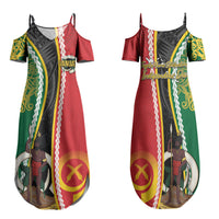 Ni-Vanuatu Indipendens Dei Celebretem Family Matching Summer Maxi Dress and Hawaiian Shirt Yumi Yumi Yumi LT7 Mom's Dress Multicolor - Polynesian Pride