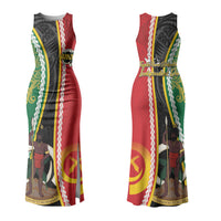 Ni-Vanuatu Indipendens Dei Celebretem Family Matching Tank Maxi Dress and Hawaiian Shirt Yumi Yumi Yumi LT7 Mom's Dress Multicolor - Polynesian Pride
