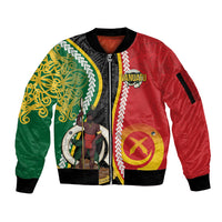 Ni-Vanuatu Indipendens Dei Celebretem Sleeve Zip Bomber Jacket Yumi Yumi Yumi
