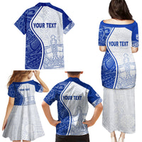 Personalised Queen Victoria School Family Matching Puletasi Dress and Hawaiian Shirt QVS Old Boys LT7 - Polynesian Pride