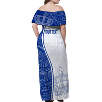 Personalised Queen Victoria School Off Shoulder Maxi Dress QVS Old Boys LT7 - Polynesian Pride