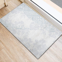 Samoa White Sunday Rubber Doormat Hibiscus Special LT7 - Polynesian Pride