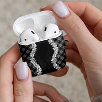 Hawaii Aloha Plumeria Lei Black Palaka AirPods Case - Polynesian Pride