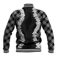 Hawaii Aloha Plumeria Lei Black Palaka Baseball Jacket LT7 - Polynesian Pride