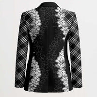 Hawaii Aloha Plumeria Lei Black Palaka Blazer - Polynesian Pride