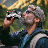 Hawaii Aloha Plumeria Lei Black Palaka 4 in 1 Can Cooler Tumbler - Polynesian Pride