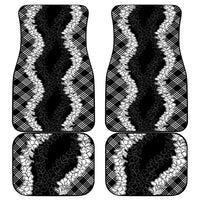 Hawaii Aloha Plumeria Lei Black Palaka Car Mats - Polynesian Pride