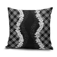 Hawaii Aloha Plumeria Lei Black Palaka Pillow Cover - Polynesian Pride