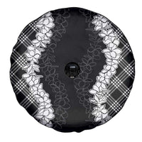 Hawaii Aloha Plumeria Lei Black Palaka Spare Tire Cover - Polynesian Pride
