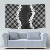 Hawaii Aloha Plumeria Lei Black Palaka Tapestry - Polynesian Pride