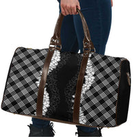 Hawaii Aloha Plumeria Lei Black Palaka Travel Bag - Polynesian Pride