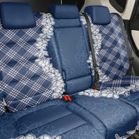 Hawaii Aloha Plumeria Lei Navy Palaka Back Car Seat Cover - Polynesian Pride