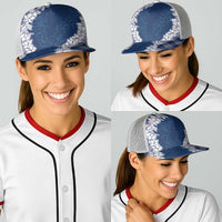 Hawaii Aloha Plumeria Lei Navy Palaka Baseball Net Cap - Polynesian Pride