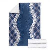 Hawaii Aloha Plumeria Lei Navy Palaka Blanket LT7 - Polynesian Pride