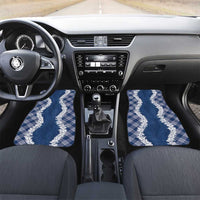 Hawaii Aloha Plumeria Lei Navy Palaka Car Mats - Polynesian Pride