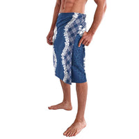 Hawaii Aloha Plumeria Lei Navy Palaka Lavalava - Polynesian Pride