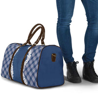 Hawaii Aloha Plumeria Lei Navy Palaka Travel Bag - Polynesian Pride