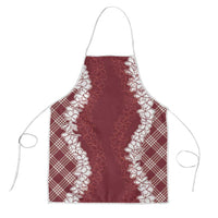Hawaii Aloha Plumeria Lei Scarlet Palaka Apron - Polynesian Pride