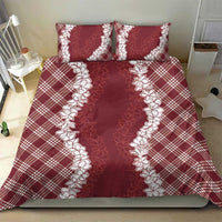 Hawaii Aloha Plumeria Lei Scarlet Palaka Bedding Set - Polynesian Pride