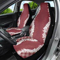 Hawaii Aloha Plumeria Lei Scarlet Palaka Car Seat Cover - Polynesian Pride