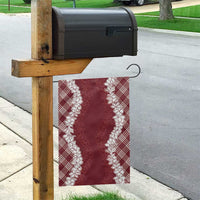 Hawaii Aloha Plumeria Lei Scarlet Palaka Garden Flag - Polynesian Pride