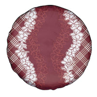 Hawaii Aloha Plumeria Lei Scarlet Palaka Spare Tire Cover - Polynesian Pride