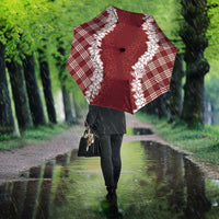 Hawaii Aloha Plumeria Lei Scarlet Palaka Umbrella - Polynesian Pride