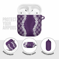 Hawaii Aloha Plumeria Lei Violet Palaka AirPods Case - Polynesian Pride