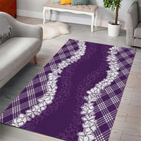 Hawaii Aloha Plumeria Lei Violet Palaka Area Rug - Polynesian Pride