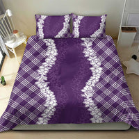 Hawaii Aloha Plumeria Lei Violet Palaka Bedding Set - Polynesian Pride