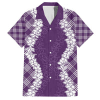 Hawaii Aloha Plumeria Lei Violet Palaka Hawaiian Shirt - Polynesian Pride