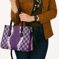 Hawaii Aloha Plumeria Lei Violet Palaka Leather Bag - Polynesian Pride