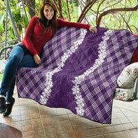 Hawaii Aloha Plumeria Lei Violet Palaka Quilt LT7 - Polynesian Pride