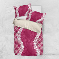 Hawaii Aloha Plumeria Lei Fuschia Palaka Bedding Set - Polynesian Pride
